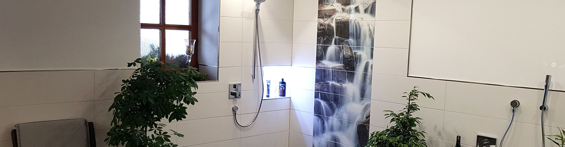 Bedruckte Fliesen in der Dusche